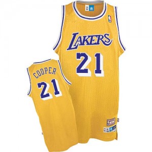 Los Angeles Lakers Mitchell and Ness Michael Cooper #21 Throwback Authentic Maillot d'équipe de NBA - Or pour Homme