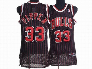 Maillot Nike Noir Rouge Throwback Authentic Chicago Bulls - Scottie Pippen #33 - Homme