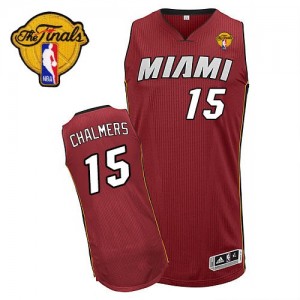 Maillot Authentic Miami Heat NBA Alternate Finals Patch Rouge - #15 Mario Chalmers - Homme