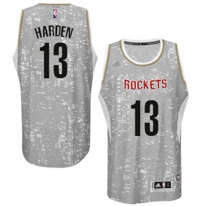 Maillot NBA Houston Rockets #13 James Harden Gris Adidas Swingman City Light - Homme