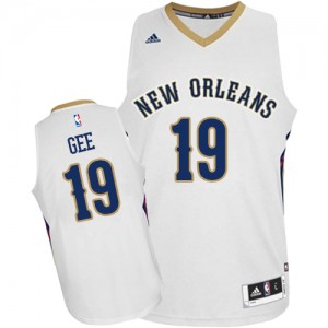 Maillot NBA New Orleans Pelicans #19 Alonzo Gee Blanc Adidas Authentic Home - Homme