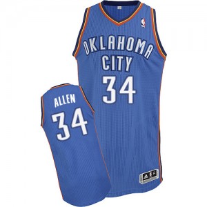 Maillot NBA Bleu royal Ray Allen #34 Oklahoma City Thunder Road Authentic Homme Adidas