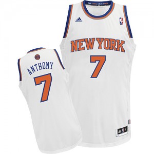 New York Knicks Carmelo Anthony #7 Home Swingman Maillot d'équipe de NBA - Blanc pour Homme