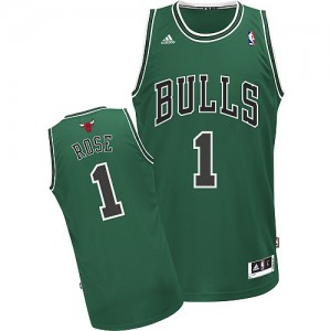 Maillot NBA Vert Derrick Rose #1 Chicago Bulls Swingman Homme Adidas