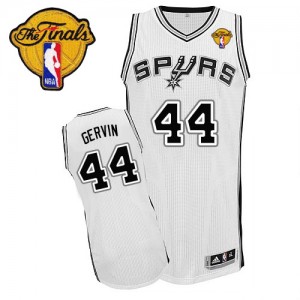 San Antonio Spurs George Gervin #44 Home Finals Patch Authentic Maillot d'équipe de NBA - Blanc pour Homme