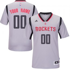 Houston Rockets Personnalisé Adidas Alternate Gris Maillot d'équipe de NBA en vente en ligne - Authentic pour Homme