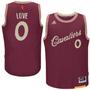 Maillot NBA Cleveland Cavaliers #0 Kevin Love Rouge Adidas Swingman 2015-16 Christmas Day - Homme