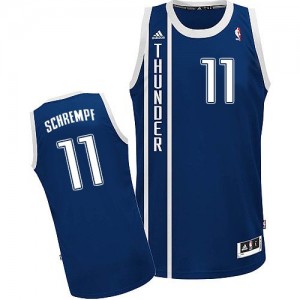 Maillot NBA Oklahoma City Thunder #11 Detlef Schrempf Bleu marin Adidas Swingman Alternate - Homme