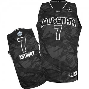 Maillot NBA Noir Carmelo Anthony #7 New York Knicks 2013 All Star Authentic Homme Adidas