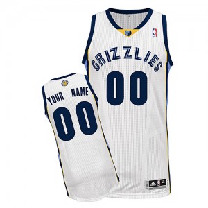 Maillot NBA Blanc Authentic Personnalisé Memphis Grizzlies Home Homme Adidas