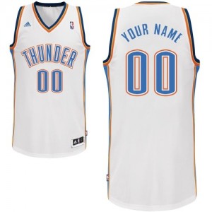 Maillot NBA Blanc Swingman Personnalisé Oklahoma City Thunder Home Homme Adidas