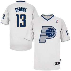 Maillot NBA Indiana Pacers #13 Paul George Blanc Adidas Swingman 2013 Christmas Day - Homme