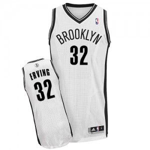 Maillot NBA Brooklyn Nets #32 Julius Erving Blanc Adidas Authentic Home - Homme