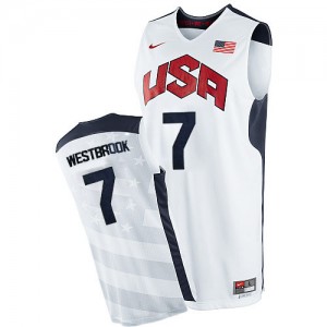 Team USA #7 Nike 2012 Olympics Blanc Authentic Maillot d'équipe de NBA à vendre - Russell Westbrook pour Homme