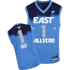 Chicago Bulls #1 Adidas 2012 All Star Bleu Authentic Maillot d'équipe de NBA vente en ligne - Derrick Rose pour Homme