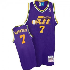 Utah Jazz #7 Adidas Throwback Violet Authentic Maillot d'équipe de NBA achats en ligne - Pete Maravich pour Homme