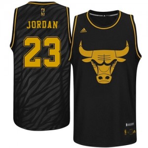 Chicago Bulls #23 Adidas Precious Metals Fashion Noir Authentic Maillot d'équipe de NBA Prix d'usine - Michael Jordan pour Homme