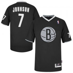 Maillot NBA Brooklyn Nets #7 Joe Johnson Noir Adidas Authentic 2013 Christmas Day - Homme