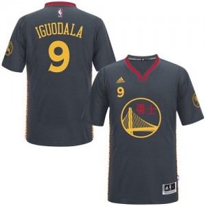 Maillot NBA Noir Andre Iguodala #9 Golden State Warriors Slate Chinese New Year Authentic Homme Adidas