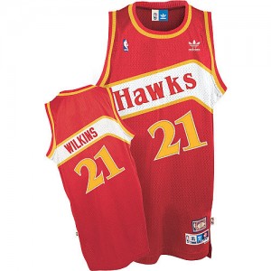 Maillot NBA Authentic Dominique Wilkins #21 Atlanta Hawks Throwback Rouge - Homme