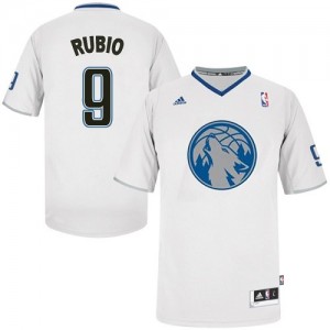 Maillot NBA Blanc Ricky Rubio #9 Minnesota Timberwolves 2013 Christmas Day Authentic Homme Adidas
