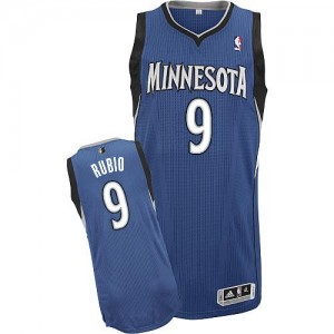 Maillot NBA Authentic Ricky Rubio #9 Minnesota Timberwolves Road Slate Blue - Enfants