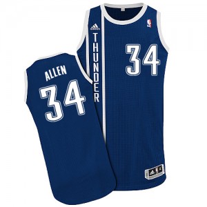 Maillot NBA Oklahoma City Thunder #34 Ray Allen Bleu marin Adidas Authentic Alternate - Homme