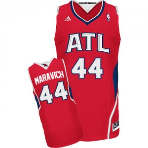 Maillot NBA Rouge Pete Maravich #44 Atlanta Hawks Alternate Swingman Homme Adidas