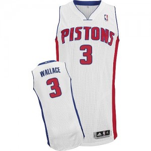 Maillot Authentic Detroit Pistons NBA Home Blanc - #3 Ben Wallace - Homme