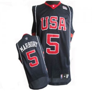 Maillot NBA Team USA #5 Stephon Marbury Bleu marin Nike Authentic Summer Olympics - Homme