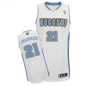 Maillot NBA Blanc Wilson Chandler #21 Denver Nuggets Home Authentic Homme Adidas