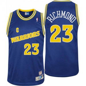 Golden State Warriors #23 Adidas Throwback Bleu Authentic Maillot d'équipe de NBA sortie magasin - Mitch Richmond pour Homme