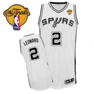 San Antonio Spurs #2 Adidas Home Finals Patch Blanc Authentic Maillot d'équipe de NBA pas cher en ligne - Kawhi Leonard pour Enfants