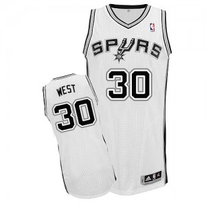 San Antonio Spurs David West #30 Home Authentic Maillot d'équipe de NBA - Blanc pour Homme