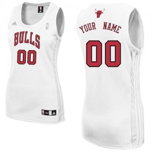 Maillot NBA Chicago Bulls Personnalisé Authentic Blanc Adidas Home - Femme