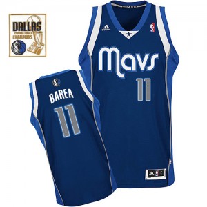Maillot NBA Bleu marin Jose Barea #11 Dallas Mavericks Alternate Champions Patch Swingman Homme Adidas