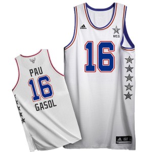 Chicago Bulls Pau Gasol #16 2015 All Star Authentic Maillot d'équipe de NBA - Blanc pour Homme