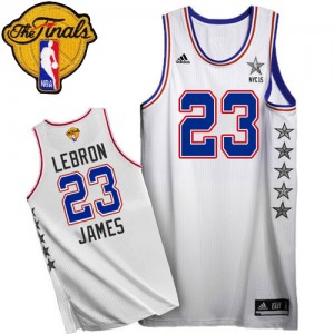 Maillot NBA Blanc LeBron James #23 Cleveland Cavaliers 2015 All Star 2015 The Finals Patch Swingman Homme Adidas