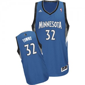 Maillot Swingman Minnesota Timberwolves NBA Road Slate Blue - #32 Karl-Anthony Towns - Homme