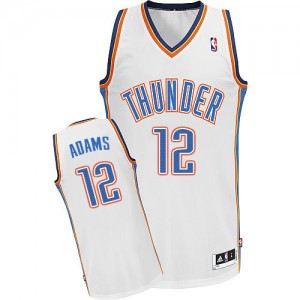 Maillot NBA Blanc Steven Adams #12 Oklahoma City Thunder Home Authentic Homme Adidas