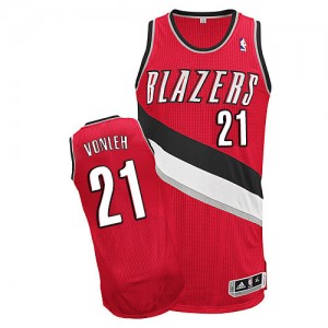 Portland Trail Blazers #21 Adidas Alternate Rouge Authentic Maillot d'équipe de NBA Expédition rapide - Noah Vonleh pour Homme