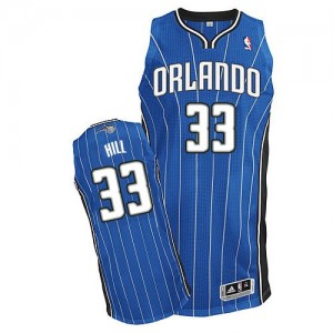 Maillot NBA Orlando Magic #33 Grant Hill Bleu royal Adidas Authentic Road - Homme