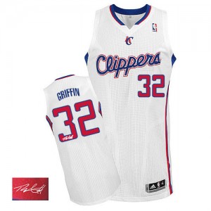 Maillot Authentic Los Angeles Clippers NBA Home Autographed Blanc - #32 Blake Griffin - Homme