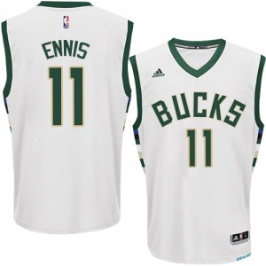 Maillot Authentic Milwaukee Bucks NBA Home Blanc - #11 Tyler Ennis - Homme