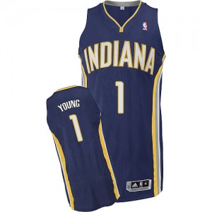 Indiana Pacers #1 Adidas Road Bleu marin Authentic Maillot d'équipe de NBA Vente - Joseph Young pour Homme