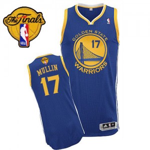 Maillot NBA Authentic Chris Mullin #17 Golden State Warriors Road 2015 The Finals Patch Bleu royal - Homme