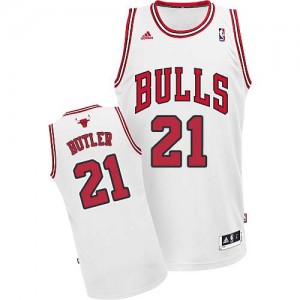 Maillot NBA Blanc Jimmy Butler #21 Chicago Bulls Home Swingman Homme Adidas
