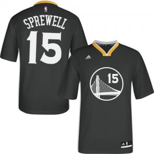 Golden State Warriors Latrell Sprewell #15 Alternate Swingman Maillot d'équipe de NBA - Noir pour Homme
