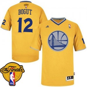 Maillot NBA Golden State Warriors #12 Andrew Bogut Or Adidas Swingman 2013 Christmas Day 2015 The Finals Patch - Homme