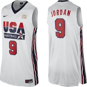 Maillots de basket Swingman Team USA NBA 2012 Olympic Retro Blanc - #9 Michael Jordan - Homme